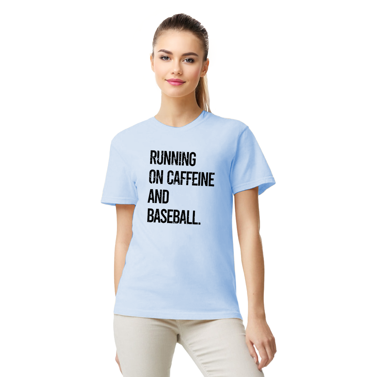 RUNNING ON CAFFINE AND BASEBALL T-SHIRT