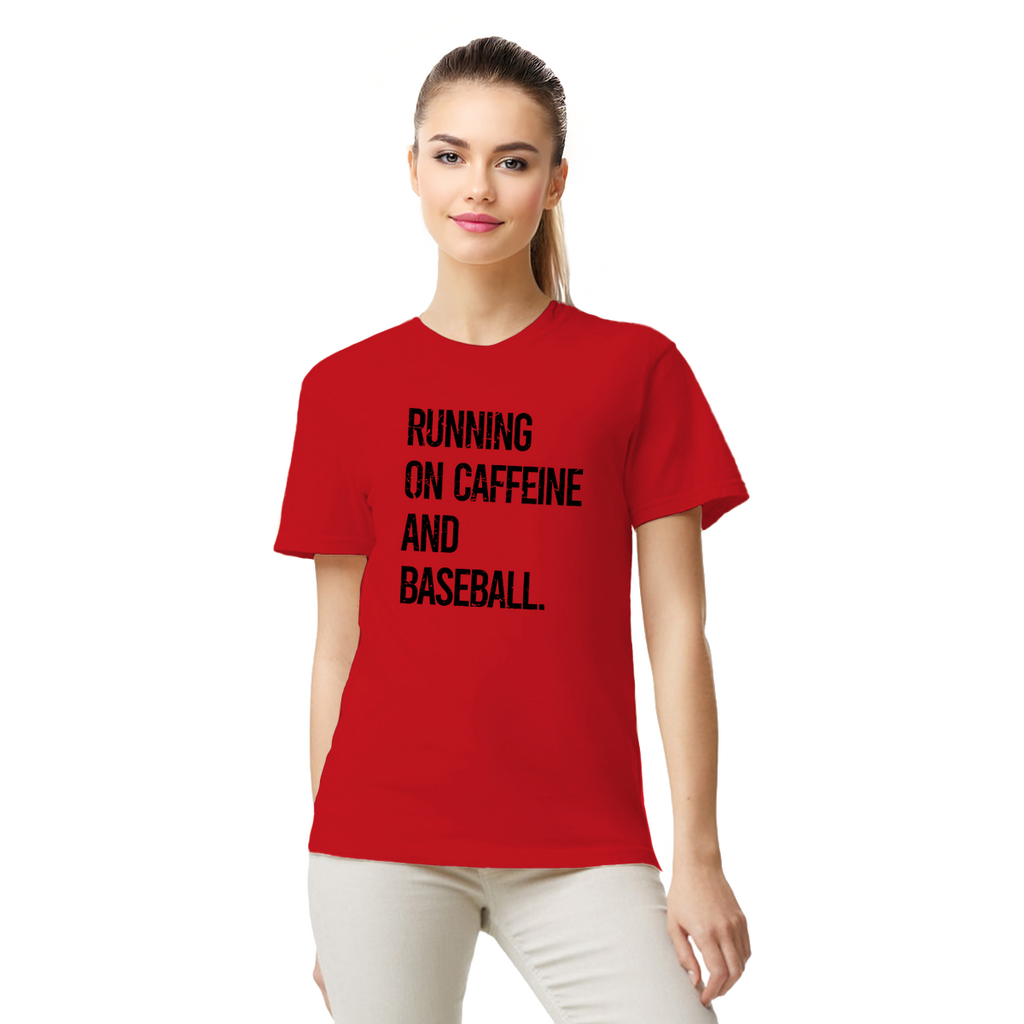 RUNNING ON CAFFINE AND BASEBALL T-SHIRT