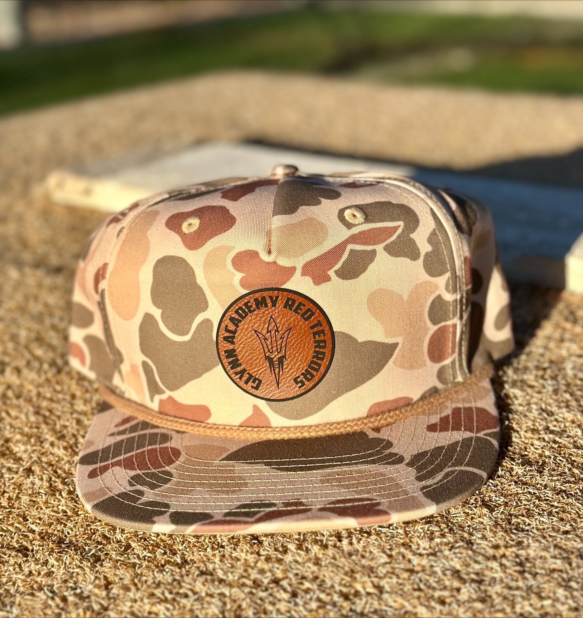 Richardson Printed Umpqua Cap Snap Back- Round GA Logo- Leather Patch