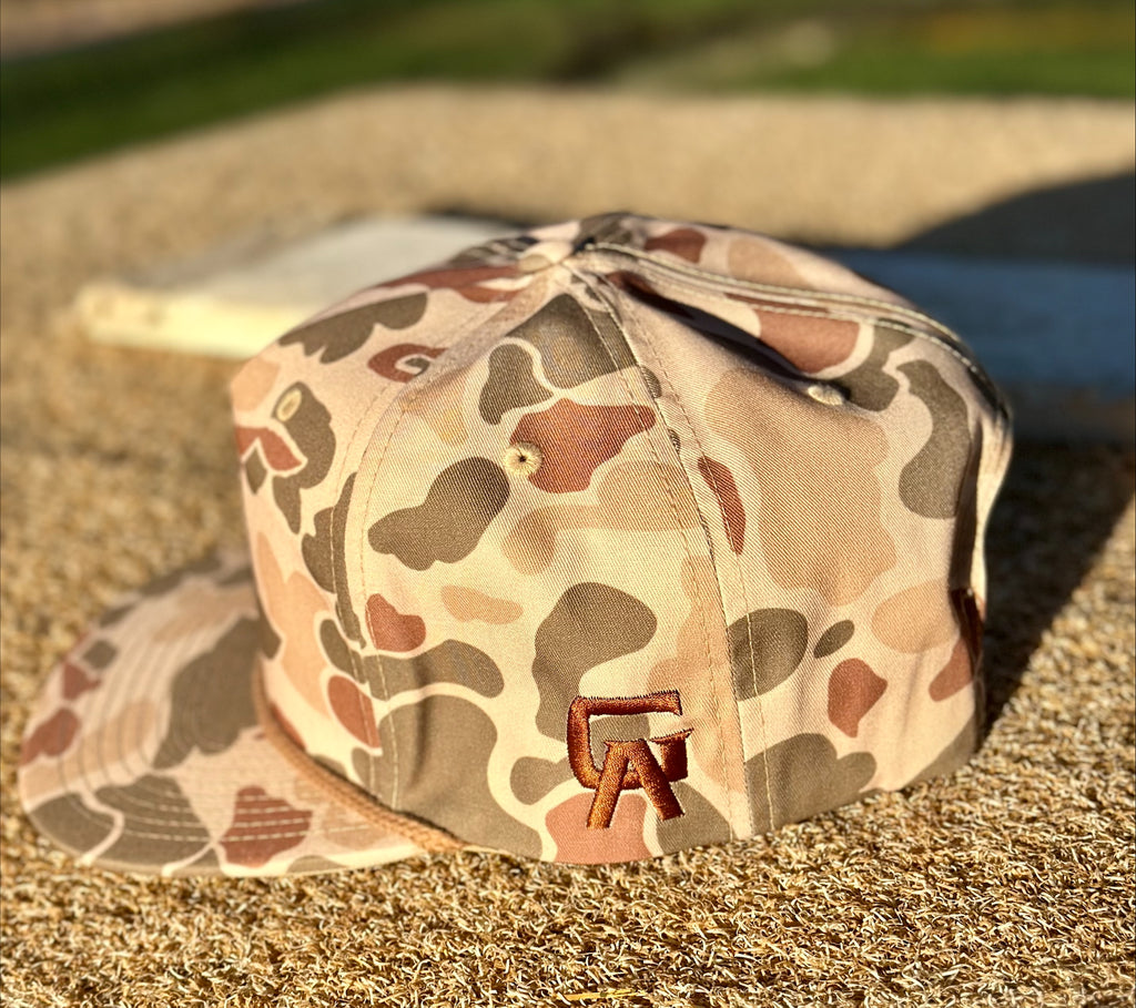 Richardson Printed Umpqua Cap Snap Back- Round GA Logo- Leather Patch