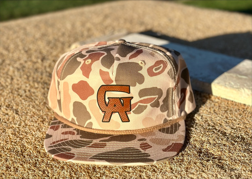 Richardson Printed Umpqua Cap Snap Back- GA Logo- Leather Patch